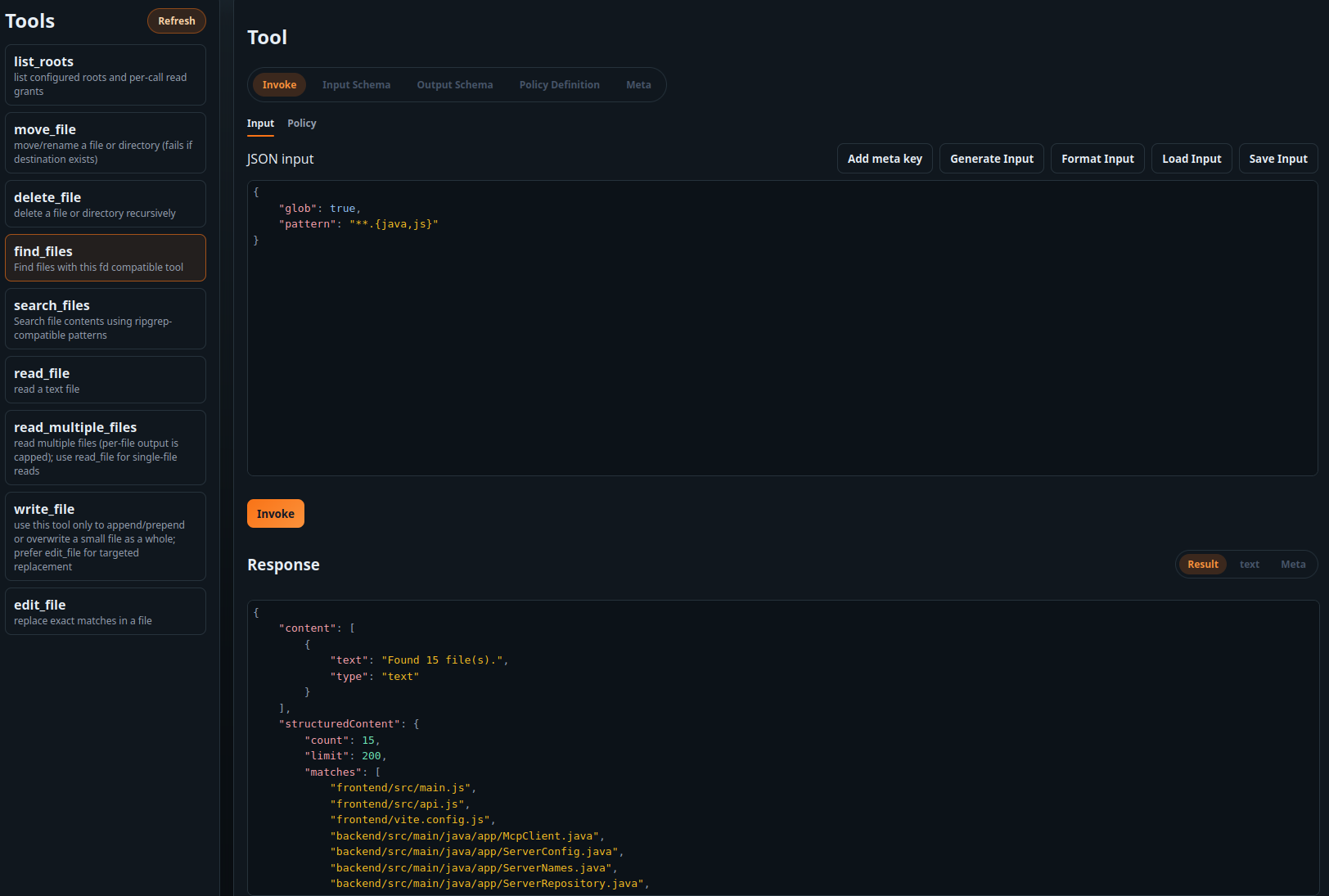 Tool invocation without a policy.
